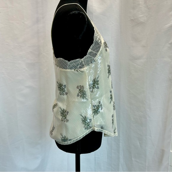 Zadig & Voltaire Women's White Christy Sequins Flowers Floral Print Tank XS NWT - Picture 7 of 15